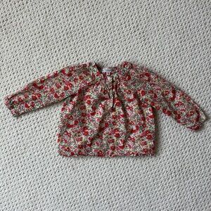 Bonpoint Floral Kids Blouse - Red and Green